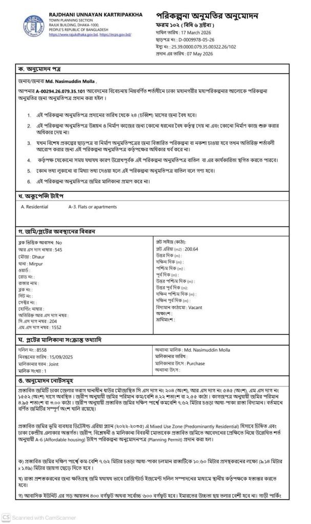 RAJUK Plan Approval